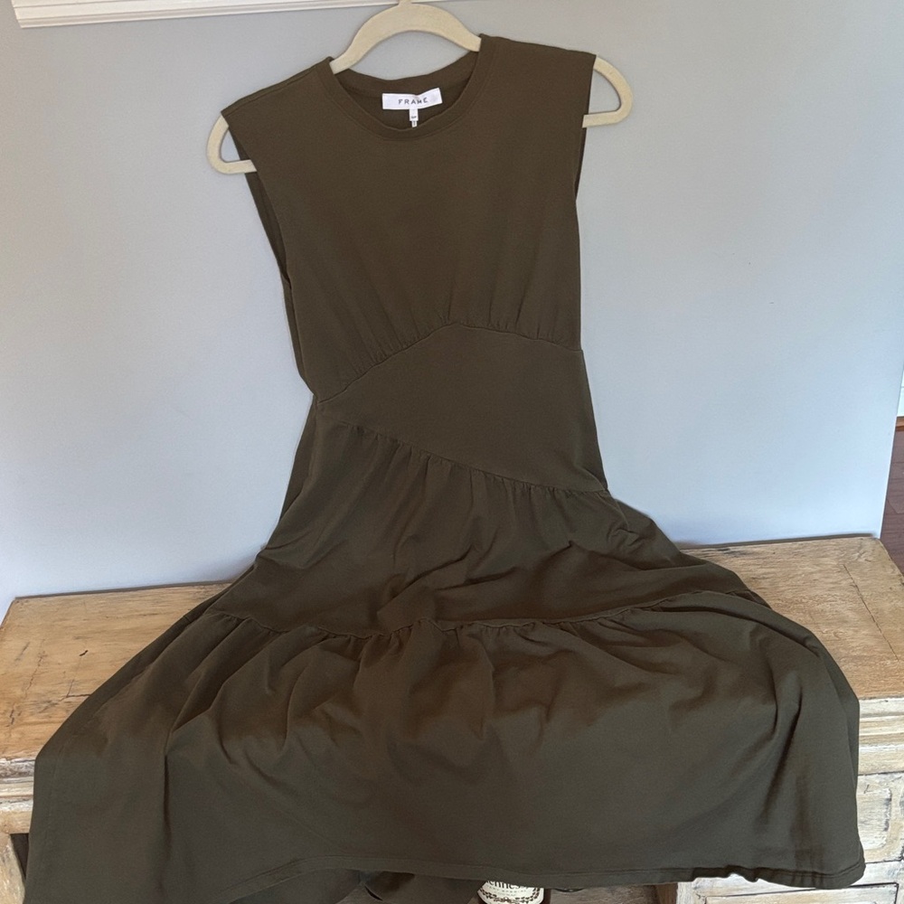 Frame Denim Dark Green Midi Dress